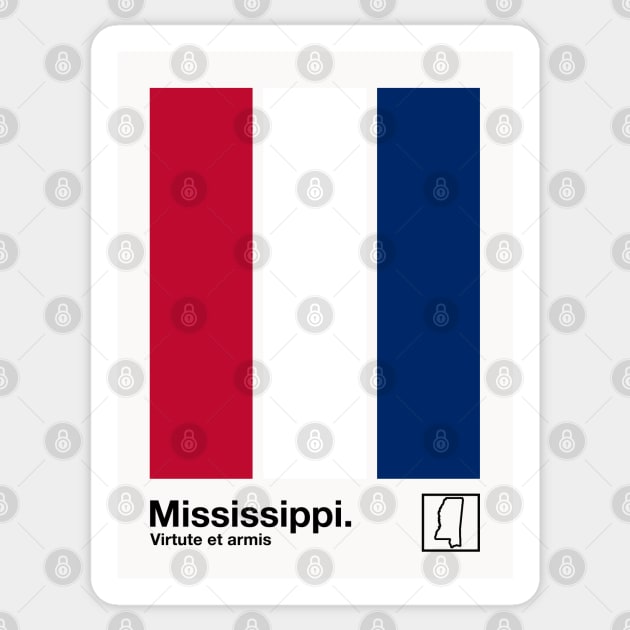 Mississippi // Original Minimalist Artwork Poster Design Sticker by DankFutura